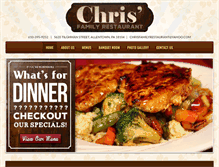 Tablet Screenshot of chrissfamilyrestaurant.com